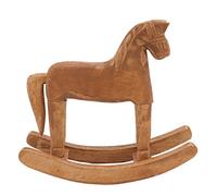 Jeffergarden Caballo Balancín de Madera, Caballo de Troya Tallado en Pino, Decoración de Mesa Hecha a Mano, Pieza Decorativa de de Buena Suerte para la Oficina en el Hogar, Exquisitas Estatuas