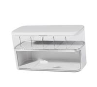 Jeffergarden Caja de Almacenamiento de Cables, Organizador de ABS con 10 Compartimentos para Cargadores y Cables, Solución Multiusos para Almacenamiento en Escritorio y Cajones (White)