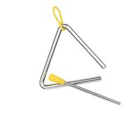 Jeffergarden Campana de Triángulo de Acero de 4 Pulgadas, Mazo de Metal, Niños Rhythm de Niños Aprendiendo Instrumentos Musicales Muy Bien para Sonidos, Ritmo, Ritmo (De 4 Pulgadas)