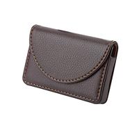 Jeffergarden Cartera Delgada de Cuero con Tarjetero, Organizador Portátil para Crédito Comercial y Tarjetas de Presentación para Hombres y Mujeres (BROWN)