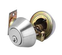 Jeffergarden Cerradura de Cerrojo de Doble Cilindro de Acero Inoxidable, Cerradura de Puerta de Acero Inoxidable 304 con Llave en Ambos Lados, Distancia del Orificio de 40 Mm, con 3 Llaves para