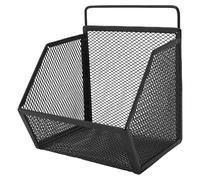 Jeffergarden Cesta de Alambre Colgante, Organizador de Metal Adhesivo, Solución de Almacenamiento de Alambre Pequeña para Cocina y Baño 13,2x10x15cm (BLACK)