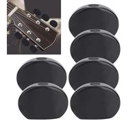 Jeffergarden Clavijas y Botones de Afinación de Guitarra - 6 Piezas Piezas de Repuesto de Botones de Cabezal de Máquina Negros Ovalados para Accesorios de Guitarra Acústica