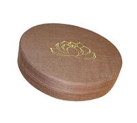Jeffergarden Cojín de Meditación de Algodón de Espuma Dura, Almohada de Lino para el Suelo para Práctica de Yoga Zen, Cojín Redondo de 15,7 Pulgadas con Funda Lavable Desmontable para Tatami de (Café)