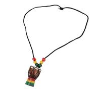 Jeffergarden Collar de Instrumentos con Colgante de Tambor Djembe de Madera, Mini Abalorio de Tambor Africano, Artesanía Fina, Decoración Ligera para Adolescentes, Hombres y Mujeres, Fabricación de