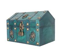 Jeffergarden Combinada Caja de Tesoros de Madera Caja de Almacenamiento de Joyas Artesanales con Acentos de Metal de Seguridad de Decoración del Hogar Compacta (GREEN)