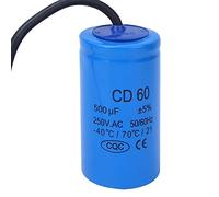 Jeffergarden Condensador de Arranque CD60 250VAC 500uf, a Prueba de | Carcasa de Aluminio para Aeronaves, Corriente de Pulso Segura, Diseño de Autocuración, Adecuado para Refrigeradores, Bombas