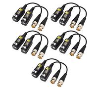 Jeffergarden Conector Balun de Video BNC de 5 Pares, Transmisor de Par Trenzado Conector Balun de Video Transmisión de Baja Pérdida de 8MP Transmisor de Par Trenzado