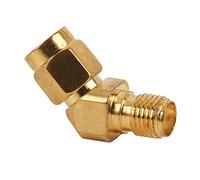 Jeffergarden Conector RF SMA Macho a Hembra de 45 Grados Adaptador Coaxial de Cobre Chapado en Oro Banda de Frecuencia Ancha para Antena Estación Base GPS Comunicación Inalámbrica