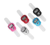 Jeffergarden Contador de Dedos Electrónico de 5 Piezas, Contadores de Cuentas Reiniciables, Conteo Preciso, Mini Dispositivo de Mano para Entrenamiento Deportivo, Tejer y Pescar