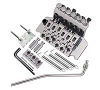Jeffergarden de Puente de Trémolo de Guitarra de 6 Cuerdas de Reemplazo de Reemplazo de la Silla de Montar Entusiastas de la Música con Accesorios de Bloqueo para la Herramienta de Piezas (SILVER)