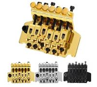 Jeffergarden Dispositivo Estabilizador de Resorte Oscilante Doble, de Puente de Trémolo de Guitarra Eléctrica de Metal con Bloqueo de Cuello Doble y Vibrato para Músicos (GOLD)