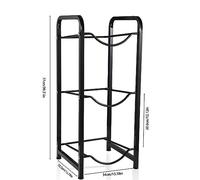 Jeffergarden Estante para Jarra Enfriador de Agua de 3 Niveles, Soporte para Botella de Agua de Acero Al Carbono, Almacenamiento Que Ahorra Espacio para Organización de Oficina en Casa