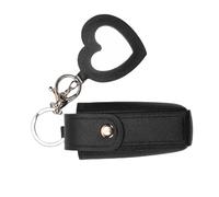 Jeffergarden Estuche de Cuero PU para Lápiz Labial con Espejo, Llavero Portátil para Mujer, Organizador de Navidad Ideal (Black)
