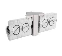 Jeffergarden Flip Clock Reloj de Escritorio Digital Mecánico Retro 24 Horas de Acero Inoxidable PVC Gran Número de Página Silenciosa para el Hogar, Oficina, Sala de Estar, Dormitorio, Estudio,