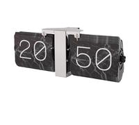 Jeffergarden Flip Clock Reloj de Escritorio Digital Mecánico Retro 24 Horas de Acero Inoxidable PVC Gran Número de Página Silenciosa para el Hogar, Oficina, Sala de Estar, Dormitorio, Estudio,