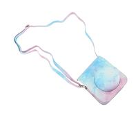 Jeffergarden Funda Protectora de Cuero PU para Mini Cámara, Cubierta Superior Desmontable con Correa Ajustable para Fotografía Instantánea Al Aire Libre (Color Rosa Azul)