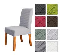 Jeffergarden Fundas para Sillas Funda Elástica para Comedor, Funda para Silla De Comedor De Tela En Relieve De 45 A 60 Cm, Protección De Asiento Antideslizante Extraíble Lavable para Cocina, Hogar,