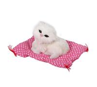 Jeffergarden Gatito de Peluche, Muñeco de Gato Sentado de Felpa y Plástico de 17 X 14 Cm con Sonidos de Maullidos, Diseño de Cojín, Mesa, Coche, Decoración del Hogar, Juguete de Mano para Niños y