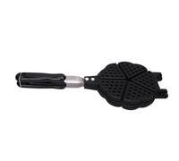 Jeffergarden Gofrera Portátil, Plancha para Gofres de Aleación de Aluminio con 5 Mini Formas de Corazón, Sartén Compacta de 16 X 36 Cm para Desayuno Familiar, Camping, Picnics y Horneado en Casa