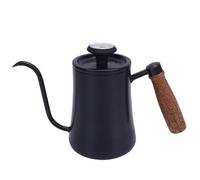 Jeffergarden Hervidor de Agua para Verter sobre, de Acero Inoxidable con Termómetro, Hervidor de Agua de 600ML para Elaboración Casera y Uso en Cafetería (BLACK)