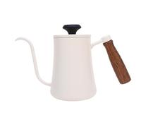 Jeffergarden Hervidor para Verter sobre Hervidor, Bote de Agua de Acero Inoxidable de 600 Ml con Termómetro, Diseño de Pico Largo para Amantes del café y el té en Casa (WHITE)
