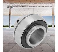Jeffergarden Inserte el Rodamiento de Bolas UC205 Rodamiento Chapado Acero y Fundición de Hierro Diámetro de 25 Mm Diámetro Exterior de 52 Mm Ancho de 34 Bloqueo de Tornillo para Sistemas