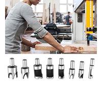 Jeffergarden Juego de 8 Cortadores de Tapón para Madera, Cortador de Orificios de Acero Al Carbono con Diseño de Tapón Cónico Biselado, 6 Mm, 10 Mm, 13, 16 para Taladro de Banco y Taladro Manual