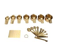 Jeffergarden Juego de Tazas y Cucharas Medidoras de 18 Uds., Acero Inoxidable, Herramientas Doradas para Hornear para Cocinar, Diseño que Ahorra Espacio y Resistente Al óxido