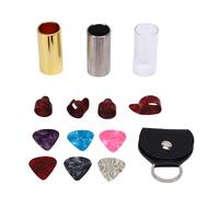 Jeffergarden Juego de Toboganes de Guitarra de 51 Mm con Selecciones y Cunas para Dedos para Acústicos Banjo de bajo Banjo Ukulele Accesorios de Vidrio de Latón de Acero Inoxidable Accesorios
