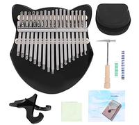 Jeffergarden Kalimba, Piano de Pulgar Acrílico Transparente de 17 Teclas, Instrumento Musical Fácil de Aprender para Principiantes con Diseño en Forma de (BLACK)