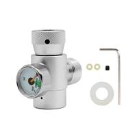 Jeffergarden Kit de Adaptador de Recarga para Cilindro de CO2, Conector de Relleno para Tanques con Medidor y Válvula Ajustable (#3: Silver adapter with meter)