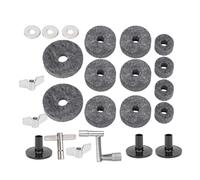 Jeffergarden Kit de Almohadillas de Fieltro para Batería, Accesorios Antideslizantes para Platillos, Material de Fieltro Duradero con Tuercas de Mariposa y Arandelas para Todos los Kits de Batería