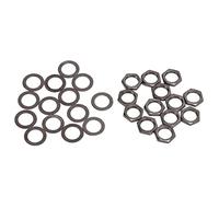 Jeffergarden Kit de Arandelas de Tuerca para bajo de Guitarra, Conexión de Conector de Rosca M9 de Metal, 14 Tuercas y Arandelas para una Fácil Instalación (Gris plomizo)