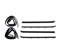Jeffergarden Kit de Burlete para Ventana de Puerta Delantera, Sello de Barrido de Ventana, Sello de Canal de Vidrio, 6 Piezas, Ajuste Directo, sin Perforación, Reducción de Ruido del Viento para