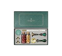 Jeffergarden Kit de Cera de Sellado con Cuentas, Cuchara con Cabeza de Cobre, Vela Candelita para Decoración de Diarios y Proyectos de Manualidades (Estilo 7)