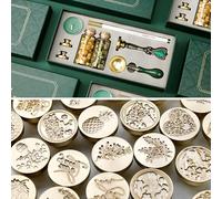 Jeffergarden Kit de Cera de Sellado con Cuentas, Cuchara con Cabeza de Cobre, Vela Candelita para Decoración de Diarios y Proyectos de Manualidades (Estilo 3)