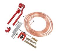 Jeffergarden Kit de Herramientas de Abocardado de Línea de Freno de 3 16 Pulgadas Kit de Reparación de Línea de Freno Recubierta de Cobre 25 Piezas con Herramienta de Doblado y Accesorios para