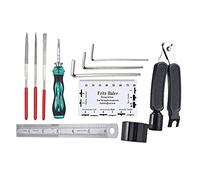 Jeffergarden Kit de Mantenimiento de Guitarra Herramientas de Configuración de Guitarra con Herramienta de Nivelación de Rockero de Traste Plateado y Llave Hexadecimal para Banjo de bajo