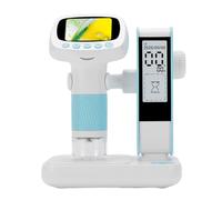 Jeffergarden Kit de Microscopio para Niños Cámara Portátil Digital 1080P HD Pantalla de 2 Pulgadas 8 Luces LED para Niños de 3 a 8 Años con Soporte de Temporizador CM5 Azul