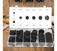 Jeffergarden Kit de Ojales de Goma, Surtido de Ojales de Goma Negros, 170 Piezas con 7 Tamaños, Juego de Juntas de Cable de Sellado Cerrado para Cableado Eléctrico, Tuberías, Válvulas, Bombas,