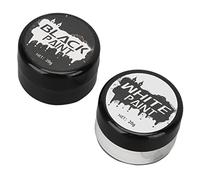 Jeffergarden Kit de Pintura Facial para Niños, Juego de Pintura Corporal en Blanco y Negro con 2 Pinceles, Pigmento Rico Fácil de Aplicar y Quitar, para Fiestas Temáticas de Esqueleto de Payaso de