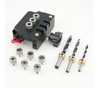 Jeffergarden Kit de Plantilla de Pasador Autocentrante, Herramienta de Perforación de Plantilla de Pasador de Alta Precisión de Aleación de Aluminio para Proyectos de Carpintería