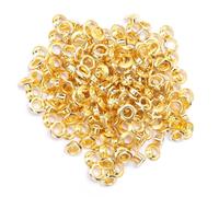 Jeffergarden Kit de Repuesto de Ojales de 4mm con Ojales de Latón, Arandelas de Orificio Redondo de Metal para Zapatos, Ropa, Accesorios Artesanales de Cuero, 100 Uds. (GOLD)