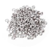 Jeffergarden Kit de Repuesto de Ojales de 4mm con Ojales de Latón, Arandelas de Orificio Redondo de Metal para Zapatos, Ropa, Accesorios Artesanales de Cuero, 100 Uds. (SILVER)