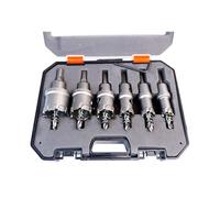 Jeffergarden Kit de Sierra Perforadora Juego de Cortadores de Agujeros de Carburo de Acero de Aleación Profundidad de Corte de 40 Mm 6 10 12 Piezas con Brocas Piloto Llave Hexagonal Caja de (Juego