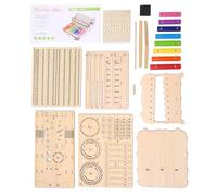 Jeffergarden Kit de Xilófono de 8 Tonos, Manivela de Mano, Instrumento Musical de Xilófono Glockenspiel de Madera Vintage