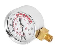 Jeffergarden Manómetro de Acero Inoxidable 0-200 Psi 1/8 Pulgadas NPT Manómetro de Aire Industrial Lleno de Líquido con Material de Latón para Maquinaria Industria Química Metalurgia