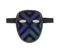 Jeffergarden Máscara LED con Detección de Gestos, Máscara Ligera Transformadora de Cara para Fiesta de Disfraces de Halloween, Pantalla Brillante Ajustable con Carga USB