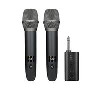 Jeffergarden Micrófonos Inalámbricos de Mano Duales Recargables, Micrófono Digital Inalámbrico de 2.4G para Karaoke, Alcance de 30-50 M, Conectar y Usar para Actuaciones en el Escenario y